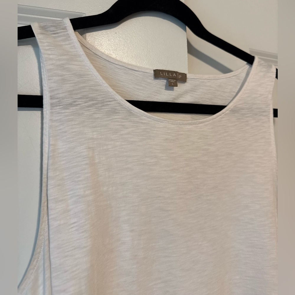 Lilla P Soft Sleeveless White Tank Top Sz Large - Picture 2 of 8